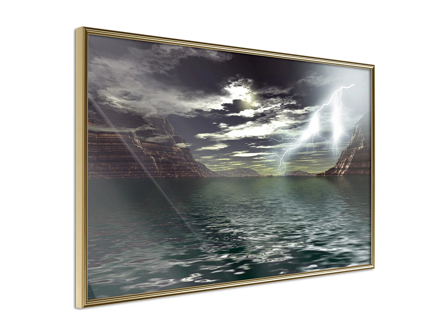 Affiche Murale Encadrée "Storm over the Canyon" 45 x 30 cm Or