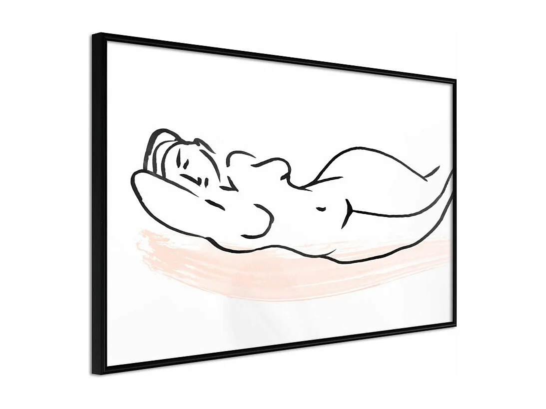 Affiche Murale Encadrée "Baroque Shapes" 90 x 60 cm Noir