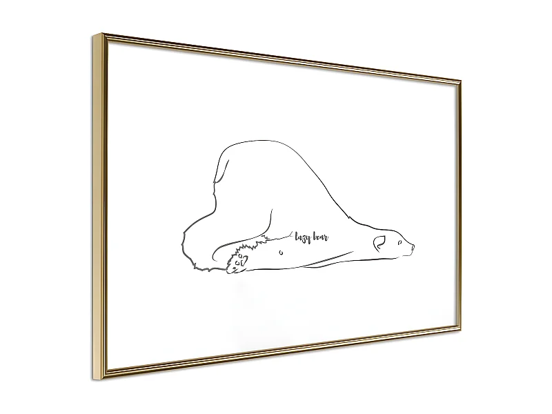 Affiche Murale Encadrée "Resting Polar Bear" 60 x 40 cm Or