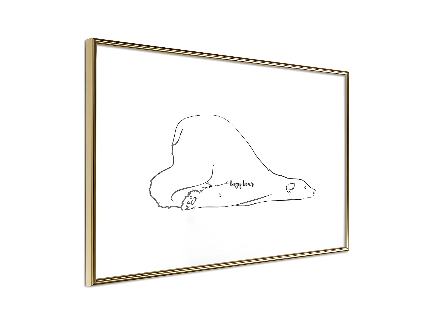 Affiche Murale Encadrée "Resting Polar Bear" 60 x 40 cm Or