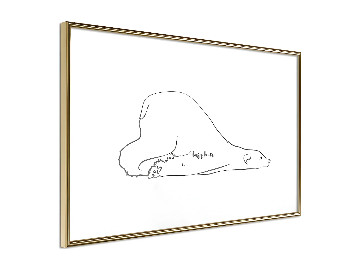 Affiche Murale Encadrée "Resting Polar Bear" 60 x 40 cm Or