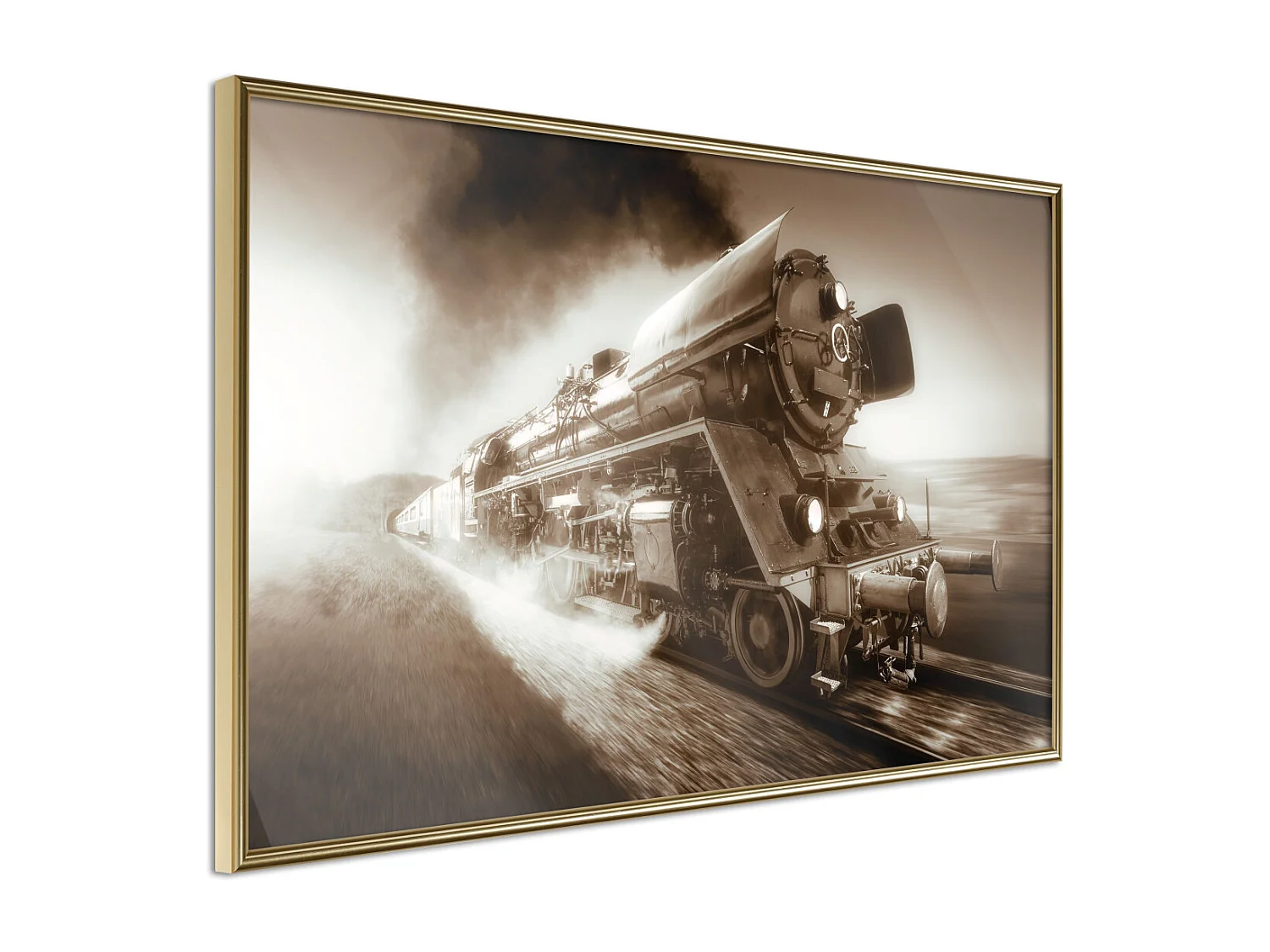 Affiche Murale Encadrée "Steam and Steel" 30 x 20 cm Or