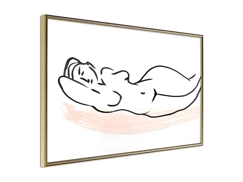 Affiche Murale Encadrée "Baroque Shapes" 45 x 30 cm Or