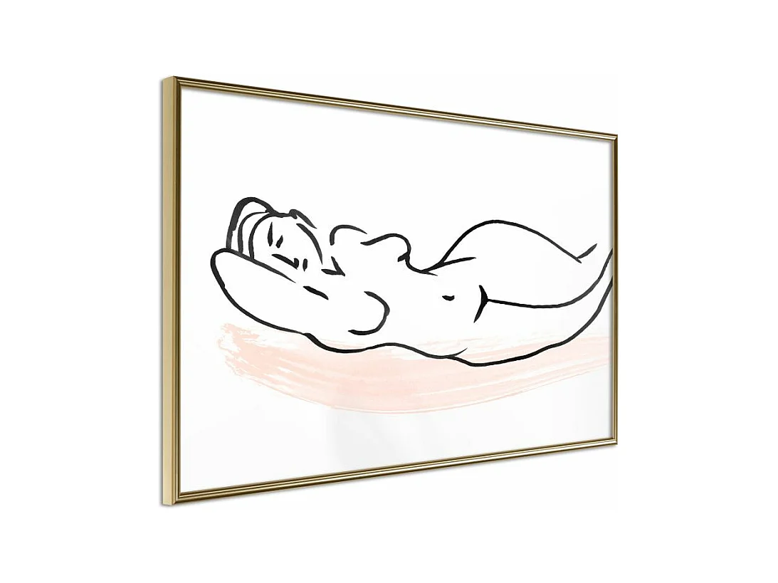 Affiche Murale Encadrée "Baroque Shapes" 90 x 60 cm Or