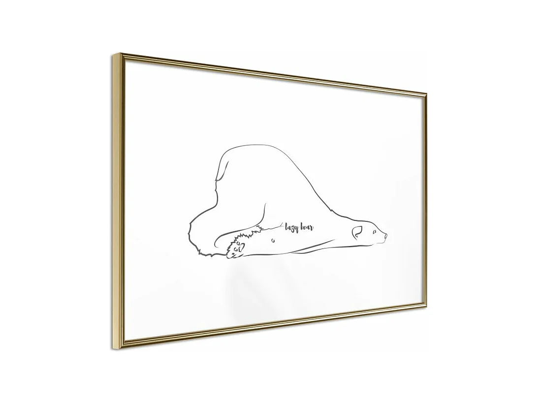 Affiche Murale Encadrée "Resting Polar Bear" 45 x 30 cm Or