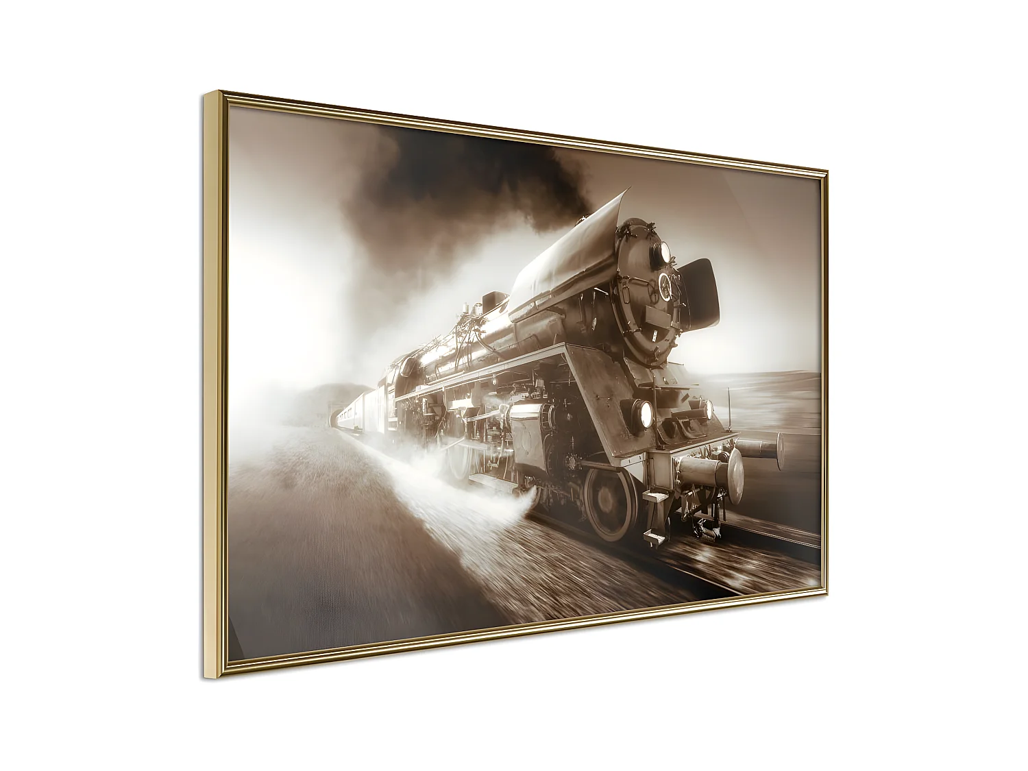 Affiche Murale Encadrée "Steam and Steel" 90 x 60 cm Or