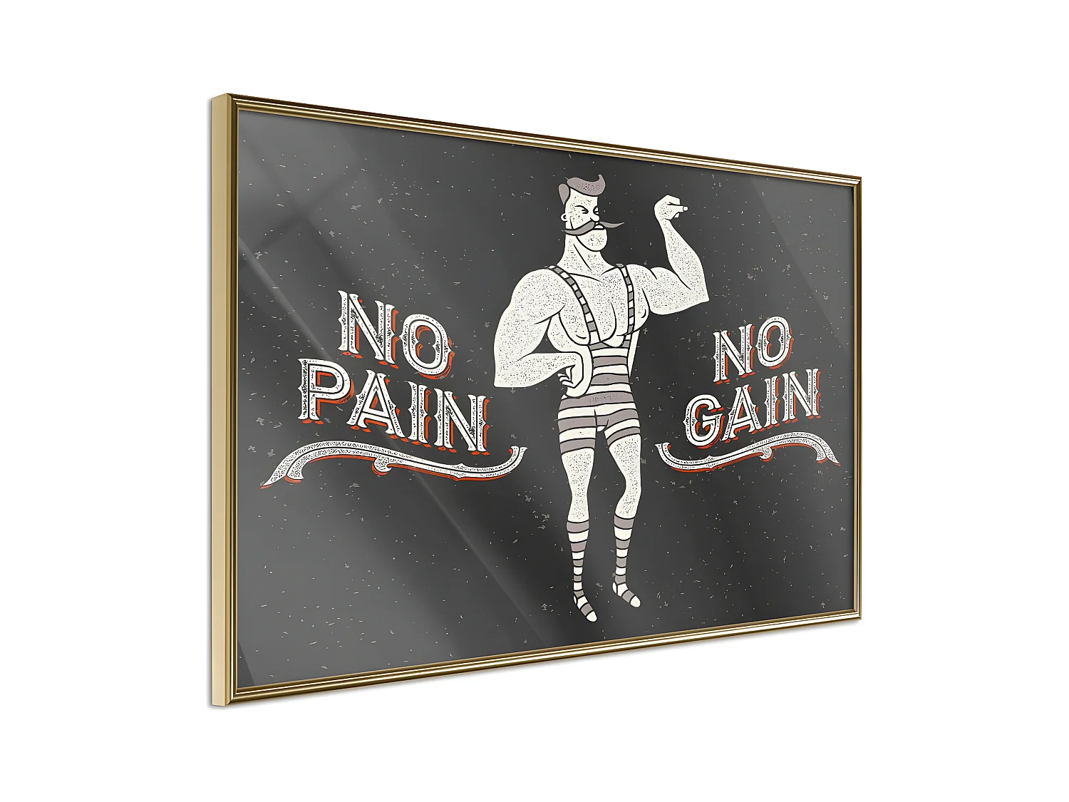 Affiche Murale Encadrée "Athlete" 90 x 60 cm Or