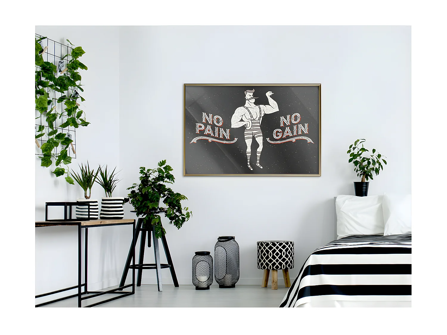 Affiche Murale Encadrée "Athlete" 90 x 60 cm Or