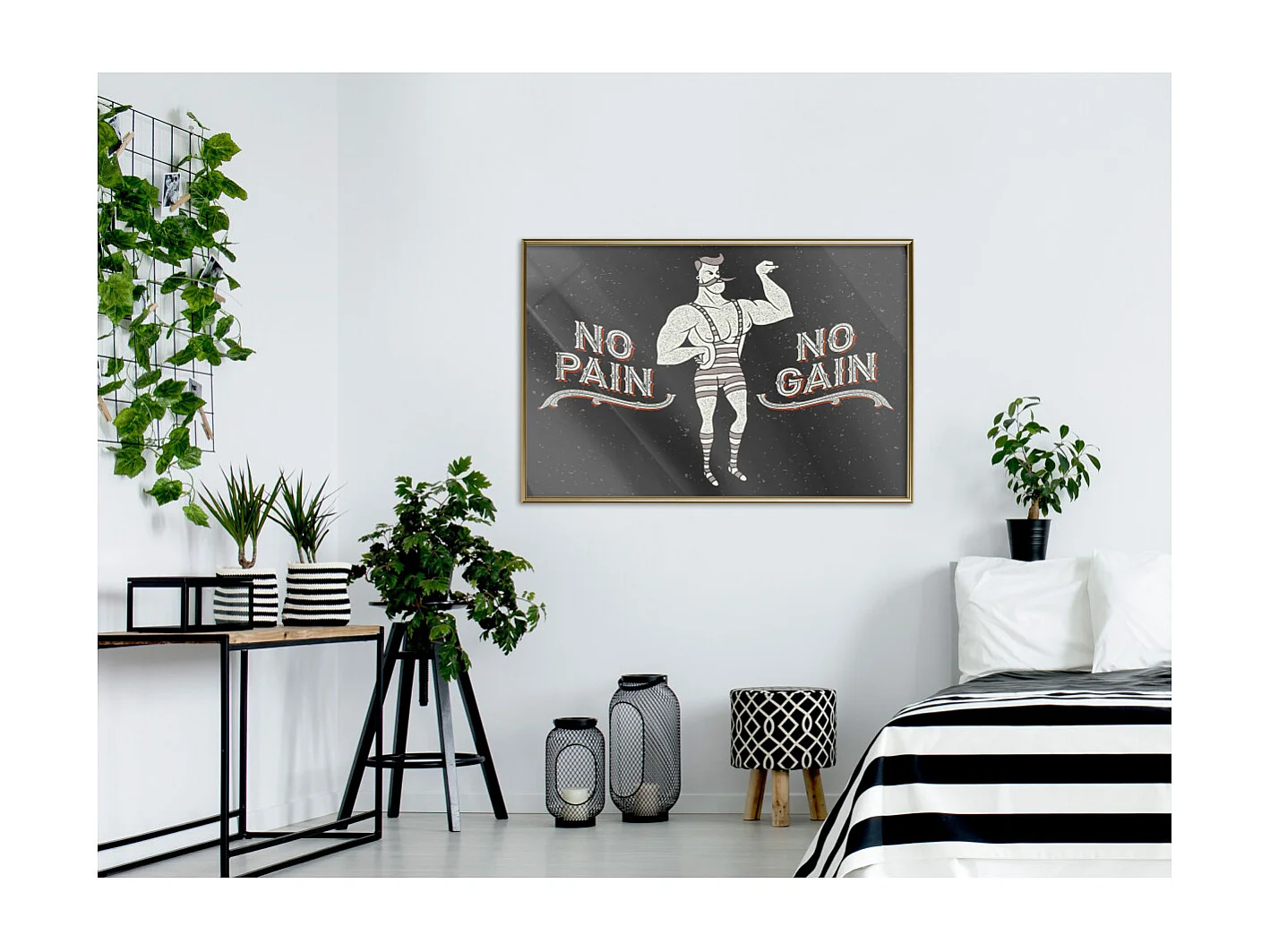 Affiche Murale Encadrée "Athlete" 90 x 60 cm Or
