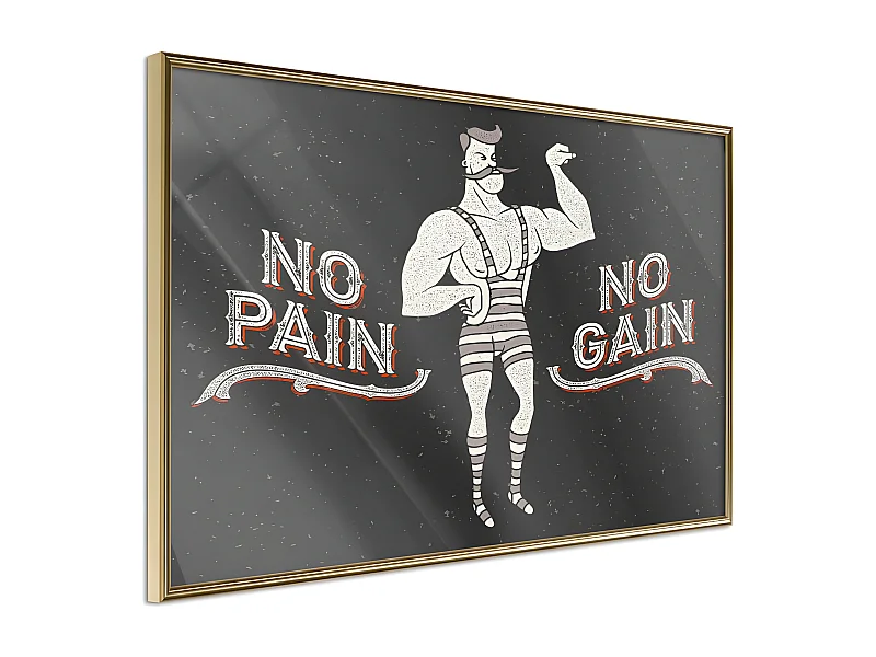 Affiche Murale Encadrée "Athlete" 90 x 60 cm Or