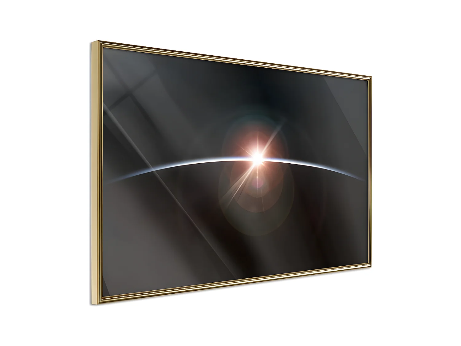 Affiche Murale Encadrée "Glimmer" 90 x 60 cm Or