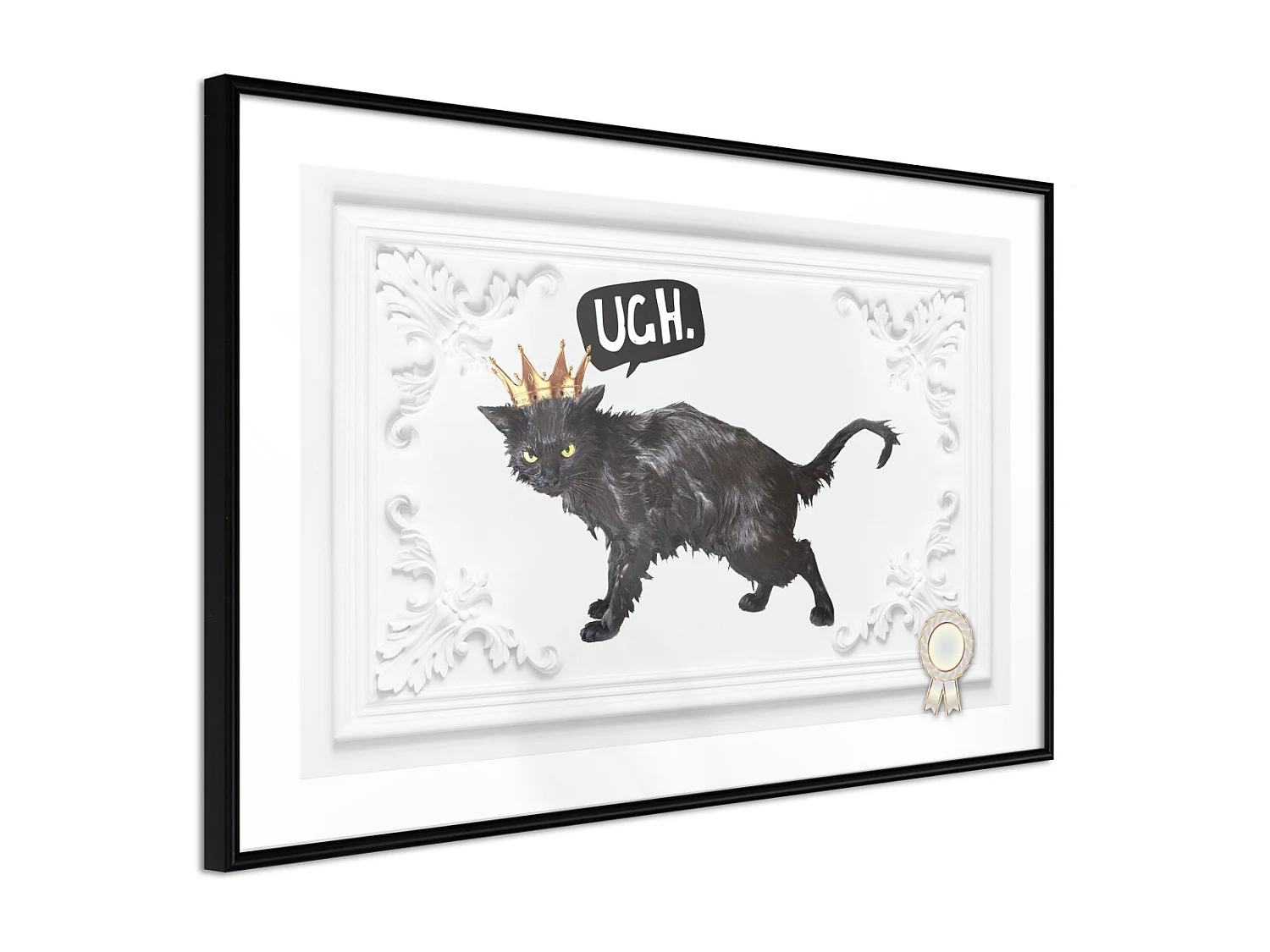 Affiche Murale Encadrée "Cat Rules I" 60 x 40 cm Noir