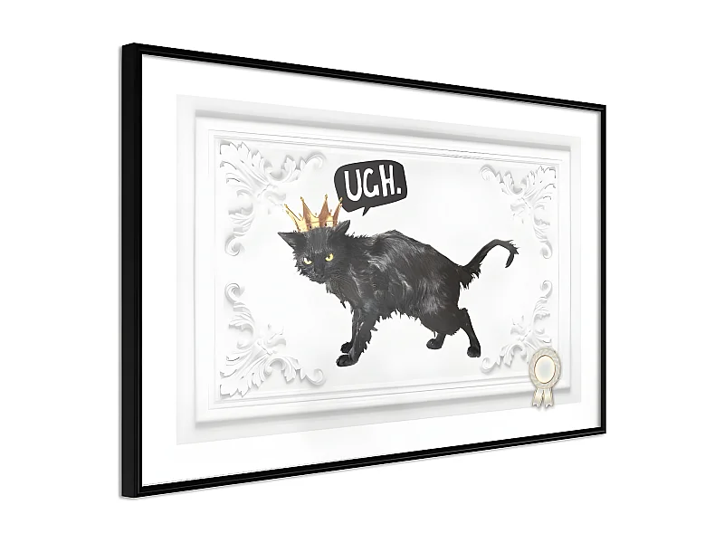 Affiche Murale Encadrée "Cat Rules I" 60 x 40 cm Noir