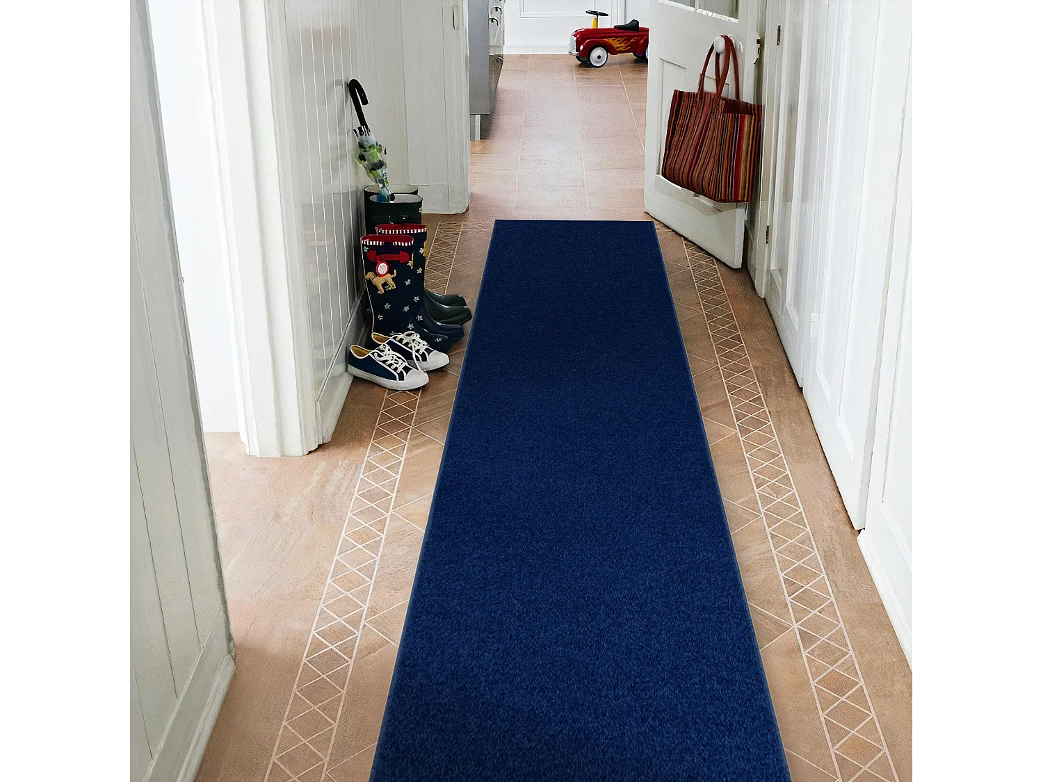 Alfombra de pasillo ETON 898 azul oscuro 100x300 cm