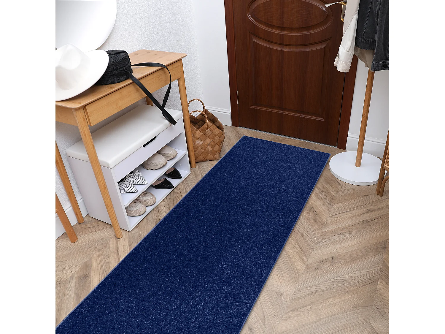 Alfombra de pasillo ETON 898 azul oscuro 100x300 cm