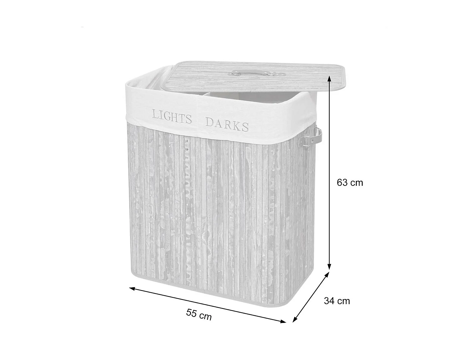 Cesto para roupa suja MCW-C21,  cinzento escuro