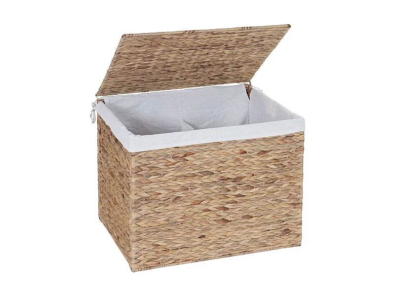 Baule cesta portabiancheria decorativo MCW-C27 intreccio di giacinto d'acqua