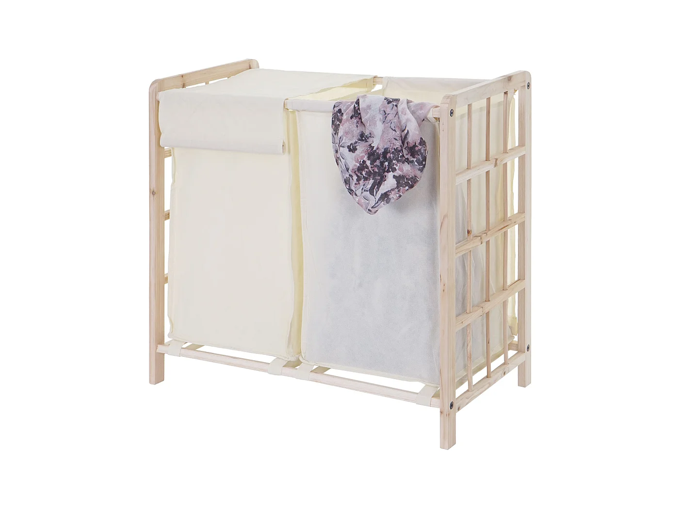 Collecteur de linge MCW-B60,  brun clair, couvercle crème