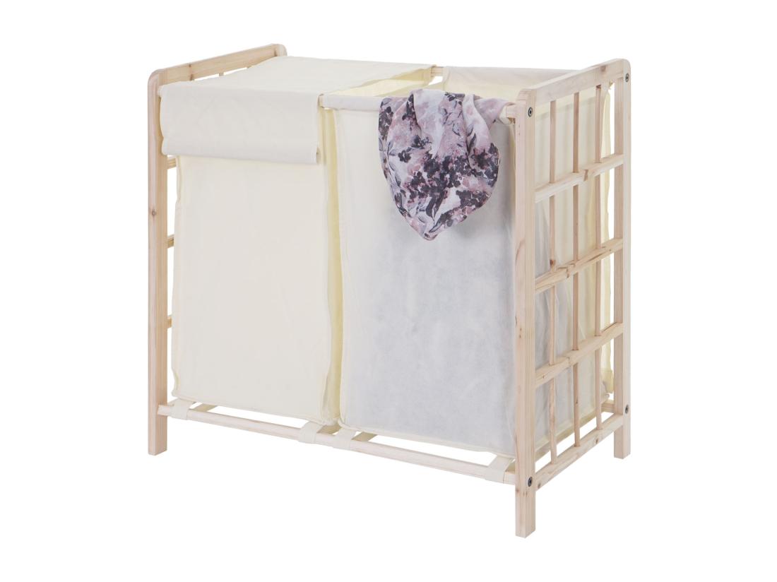 vente unique Collecteur de linge MCW-B60 brun clair couvercle crème