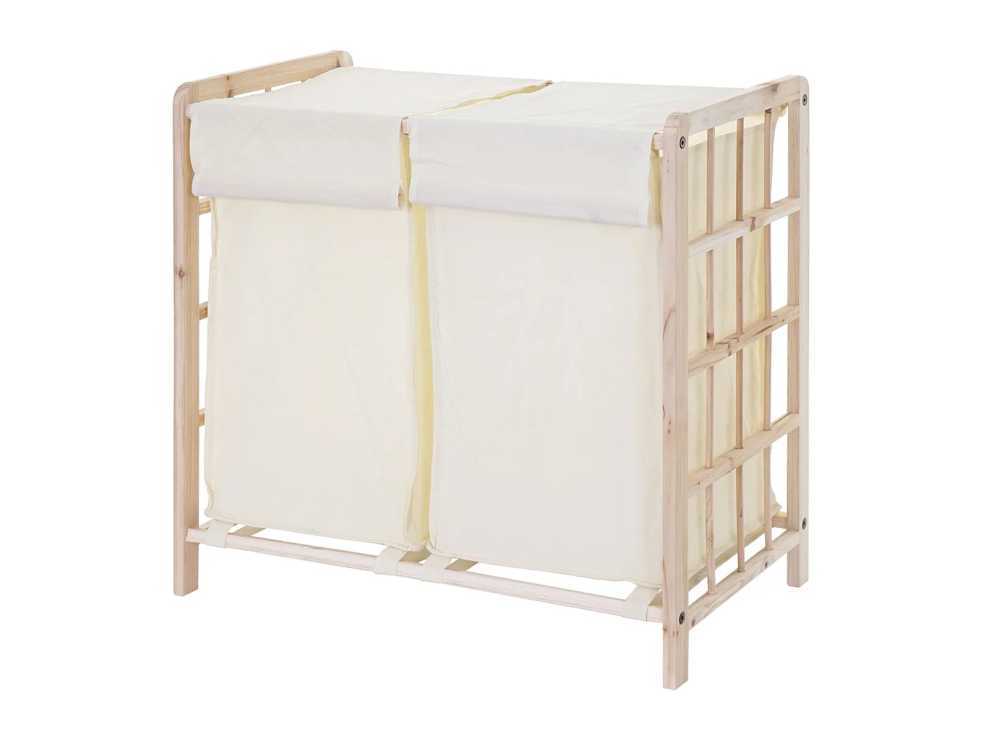 Coletor de roupa MCW-B60,  castanho claro, tampa creme