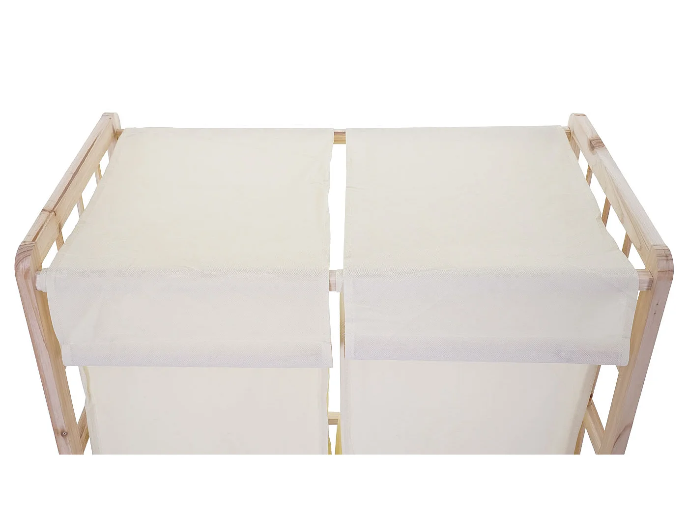 Coletor de roupa MCW-B60,  castanho claro, tampa creme