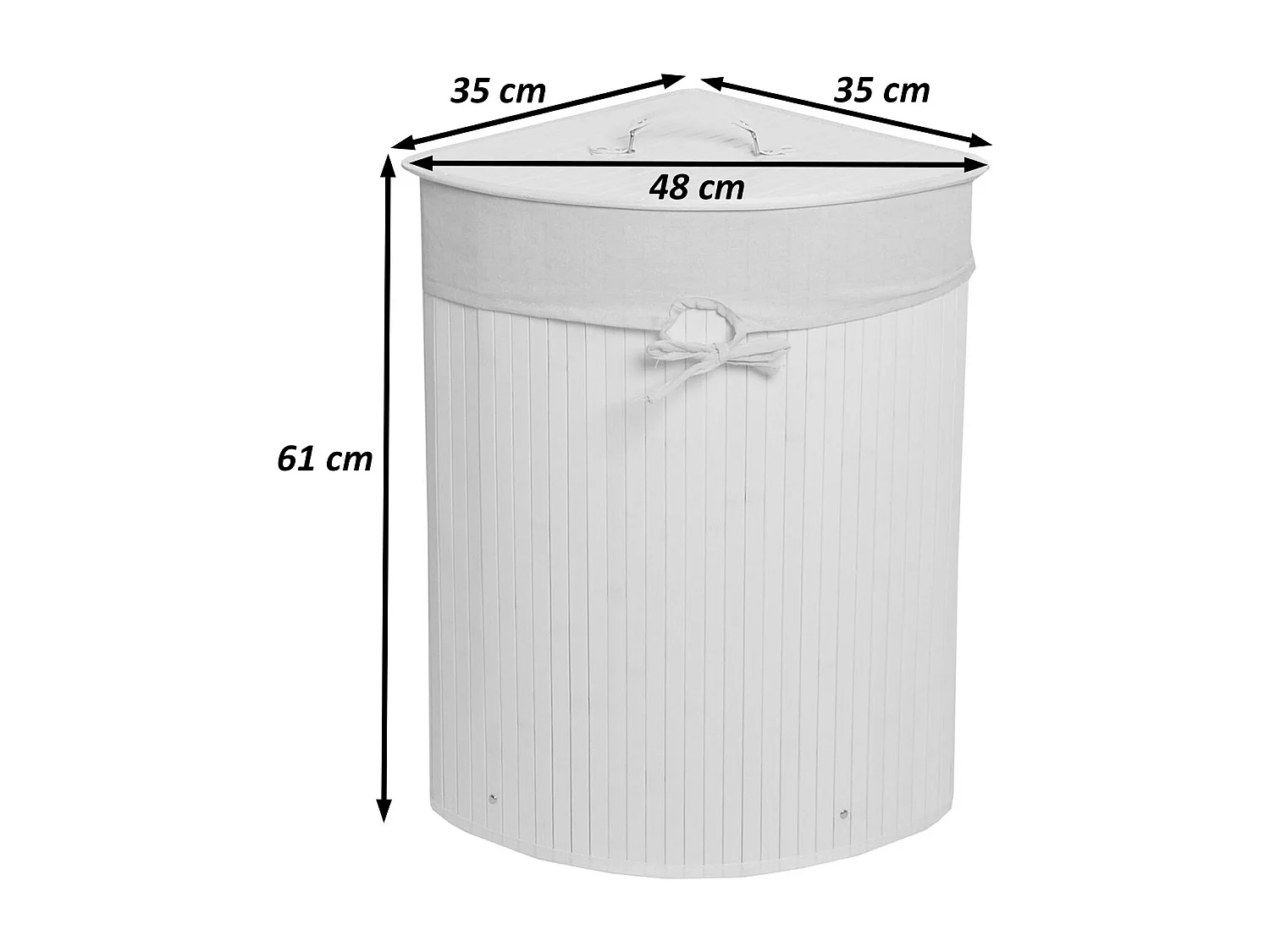 Cesta borsa portabiancheria bagno elegante MCW-C21 legno bambù 35x48x61cm 50l ~ naturale