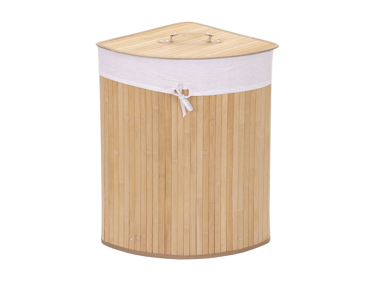 Cesta borsa portabiancheria bagno elegante MCW-C21 legno bambù 35x48x61cm 50l ~ naturale