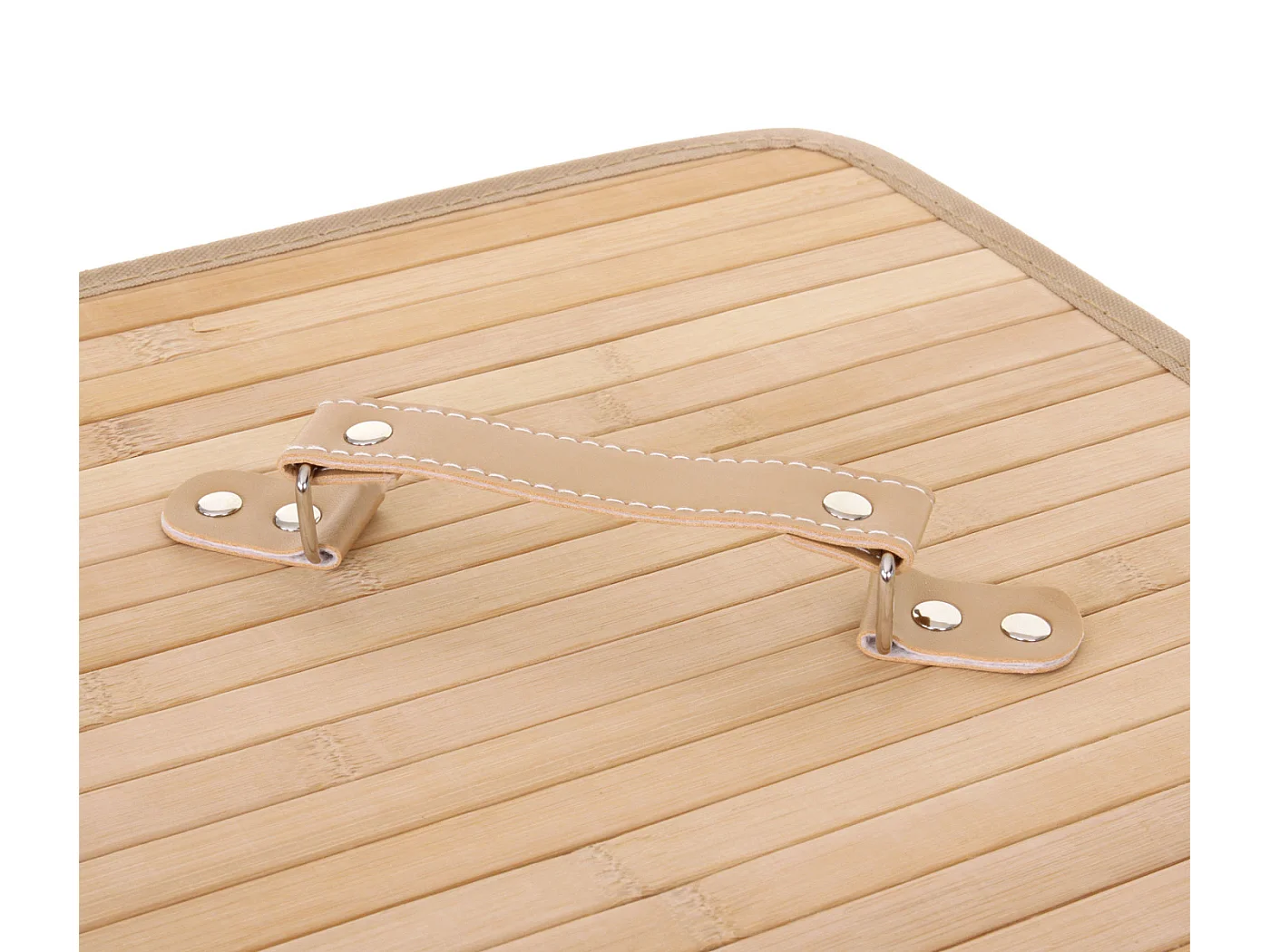 Cesta borsa portabiancheria bagno elegante MCW-C21 legno bambù 35x48x61cm 50l ~ naturale