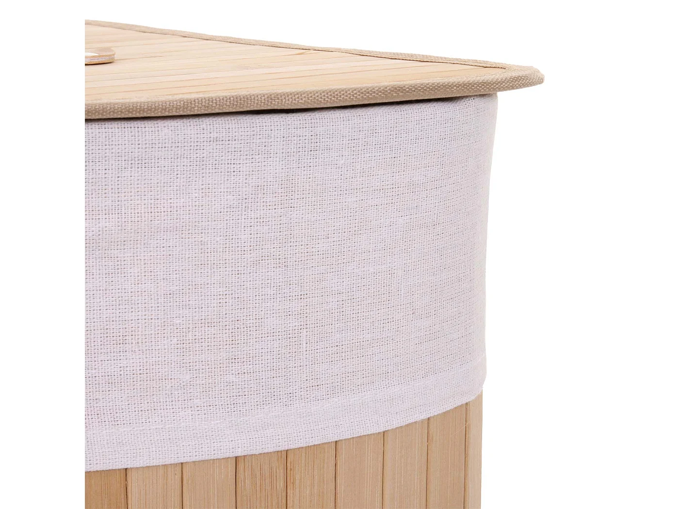 Cesta borsa portabiancheria bagno elegante MCW-C21 legno bambù 35x48x61cm 50l ~ naturale