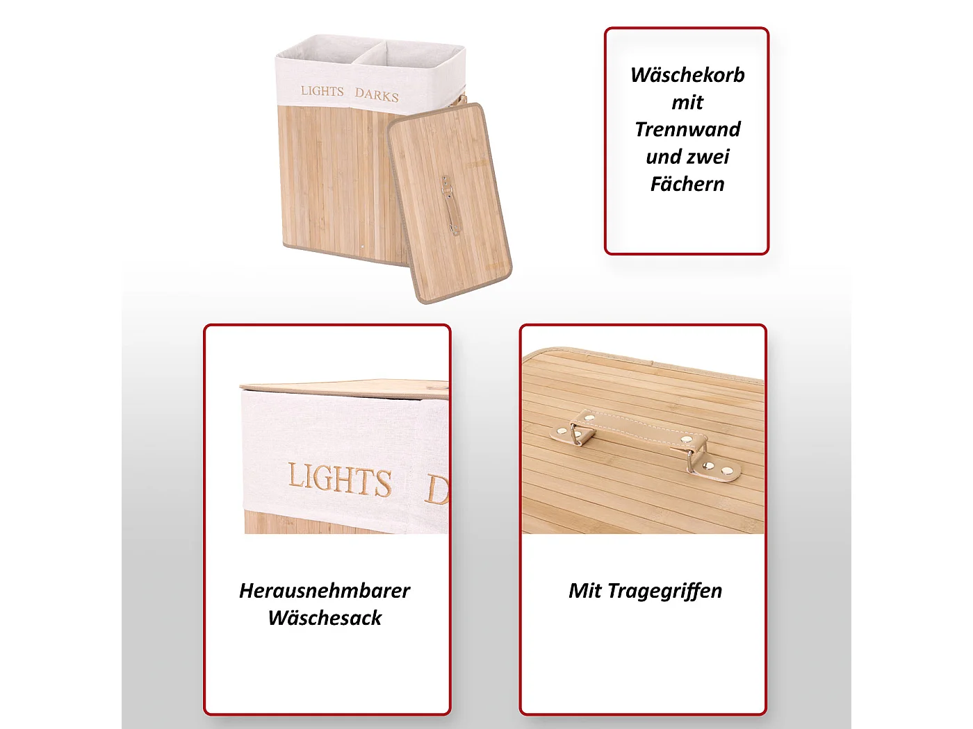 Panier à linge MCW-C21,  nature