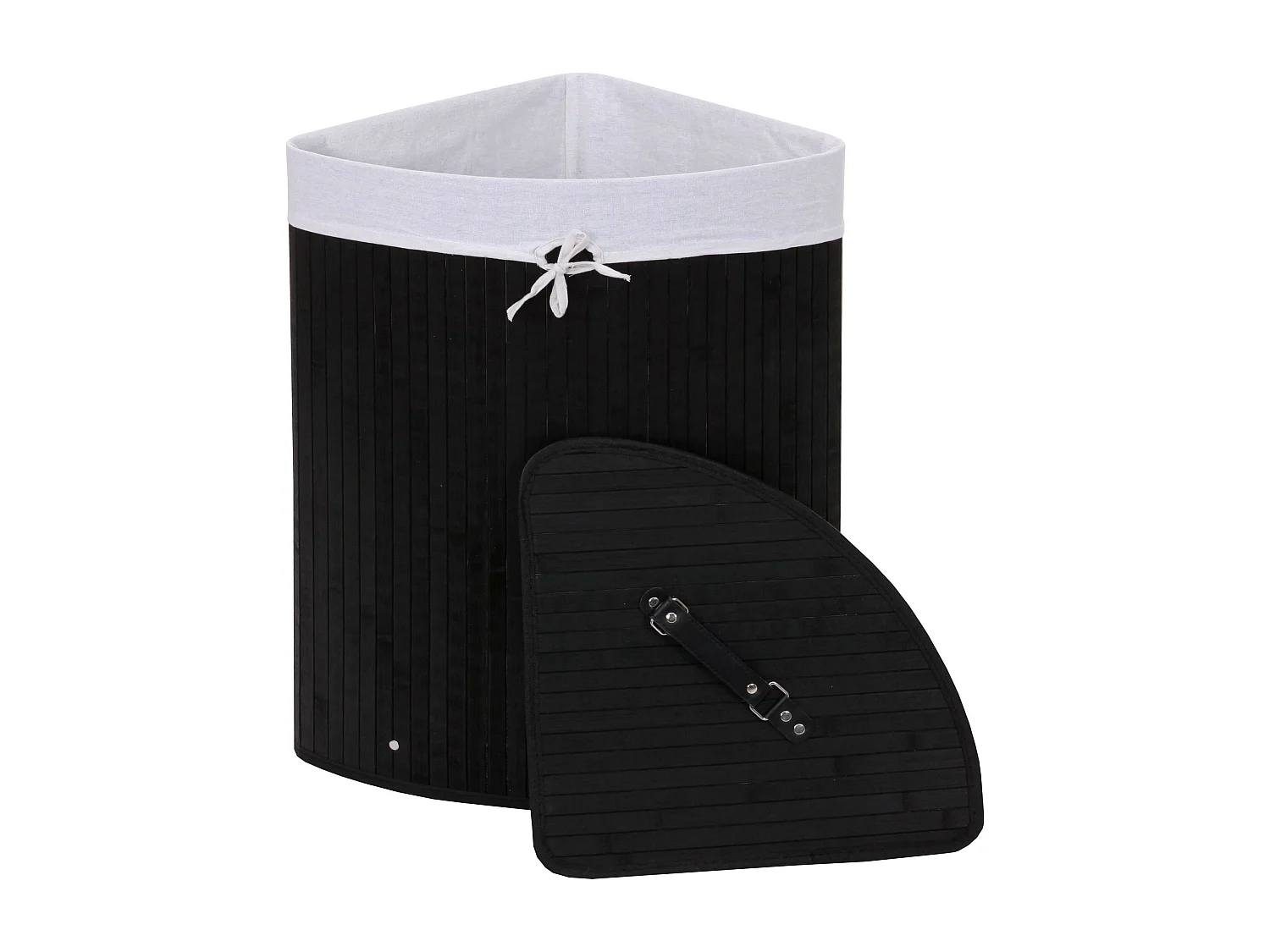 Narożny kosz na bieliznę MCW-C21,  czarny