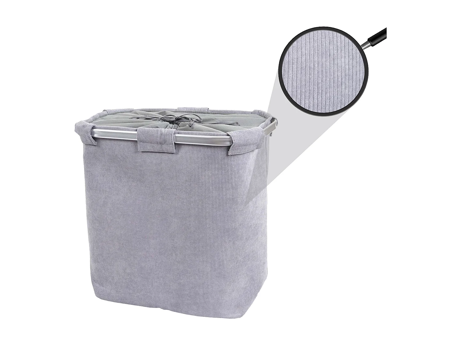 Collecteur de linge MCW-C34,  velours gris