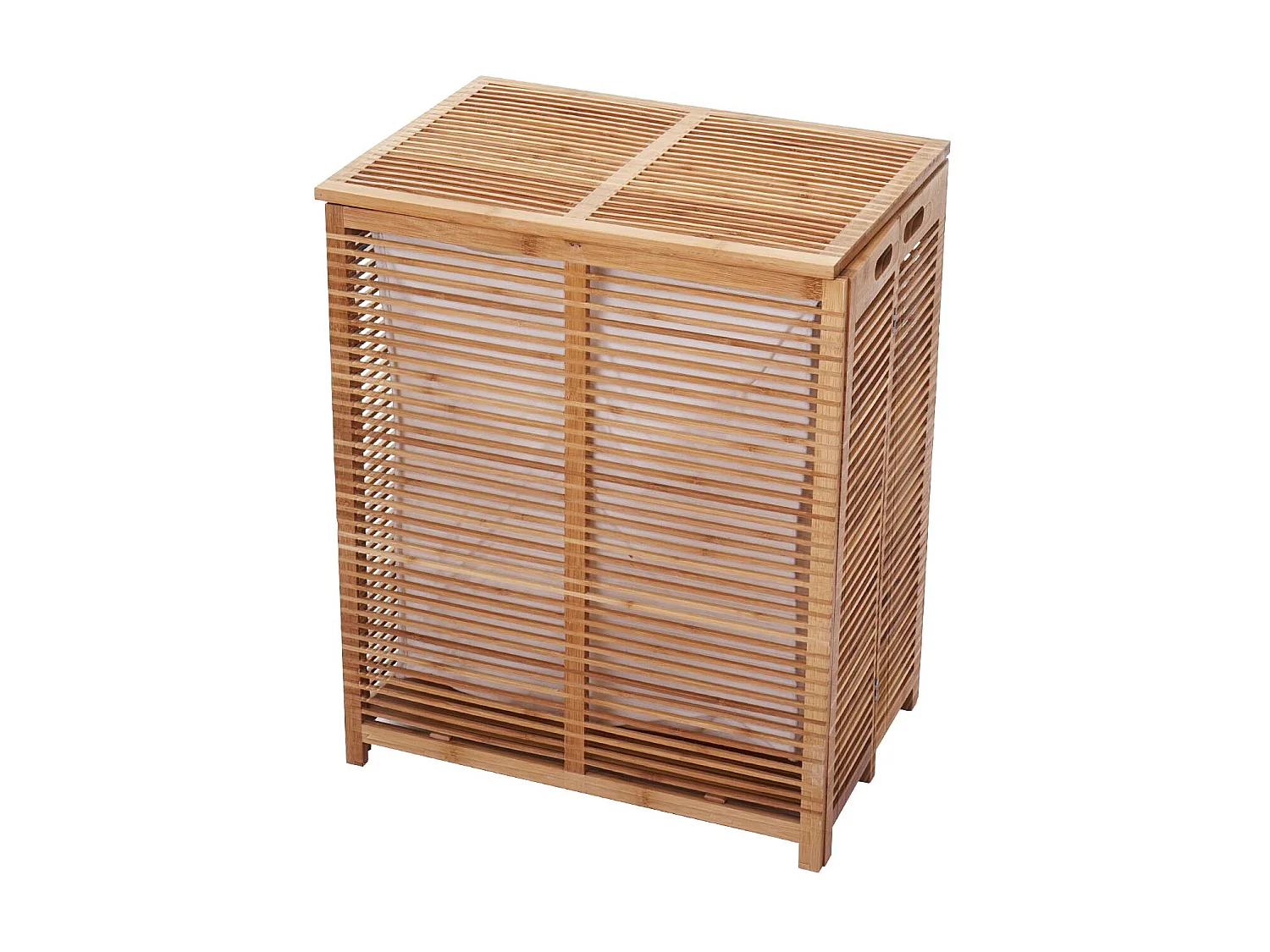 Arredo bagno biancheria bambu a listelle serie MCW-B18 mobile 61x50x35cm