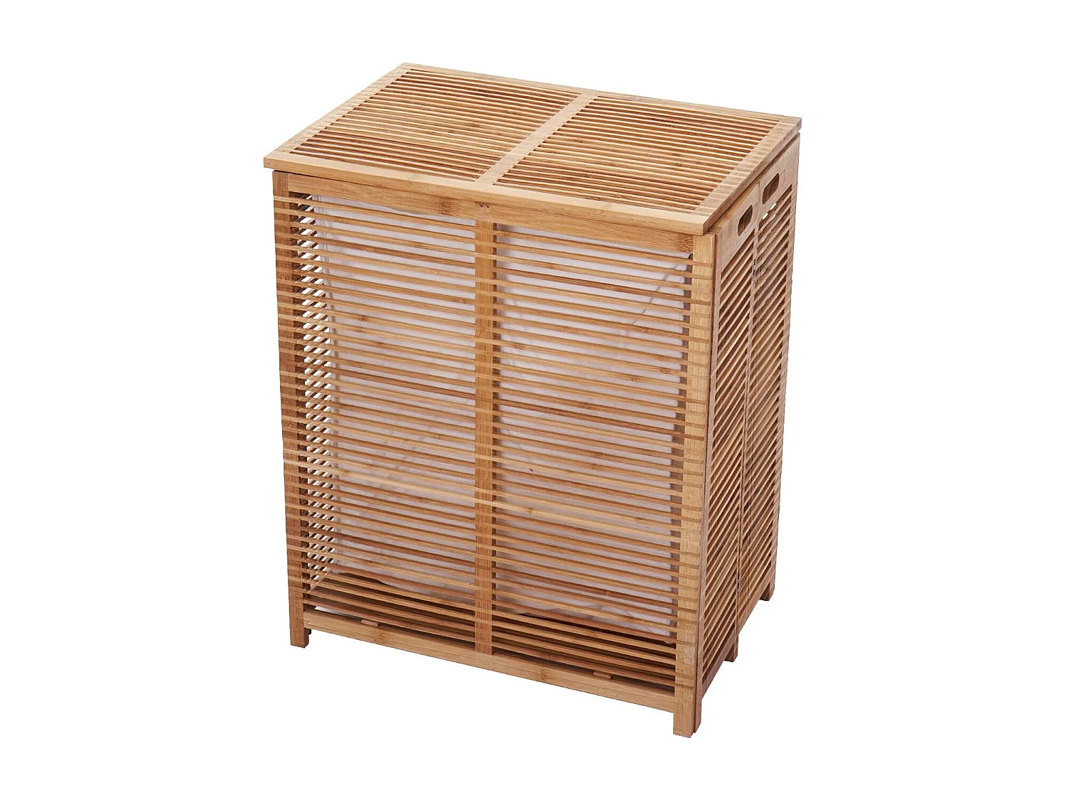 Wäschetruhe MCW-B18, Wäschebox Wäschekorb Wäschesammler, Bambus 61x50x35cm