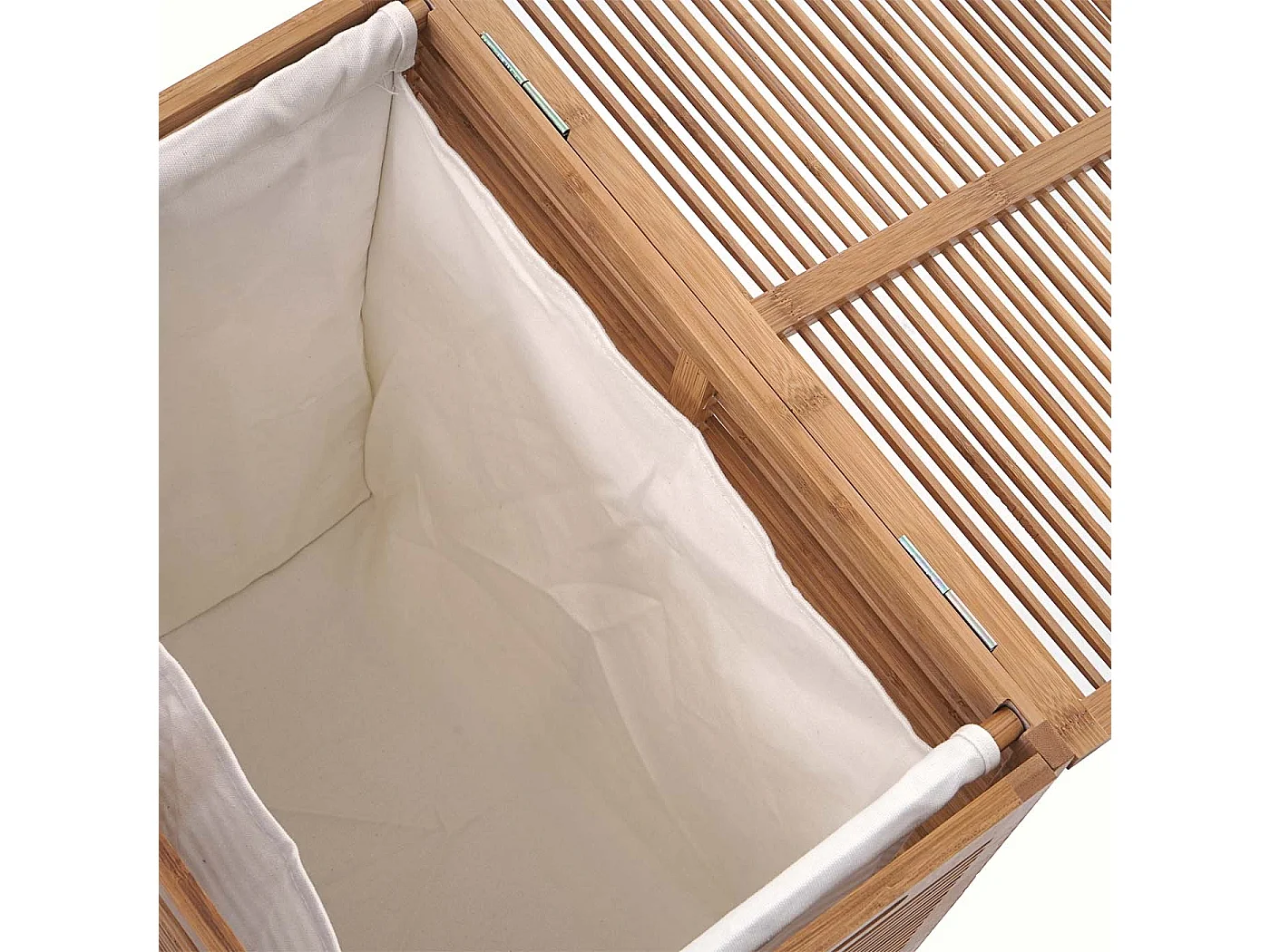 Wäschetruhe MCW-B18, Wäschebox Wäschekorb Wäschesammler, Bambus 61x50x35cm