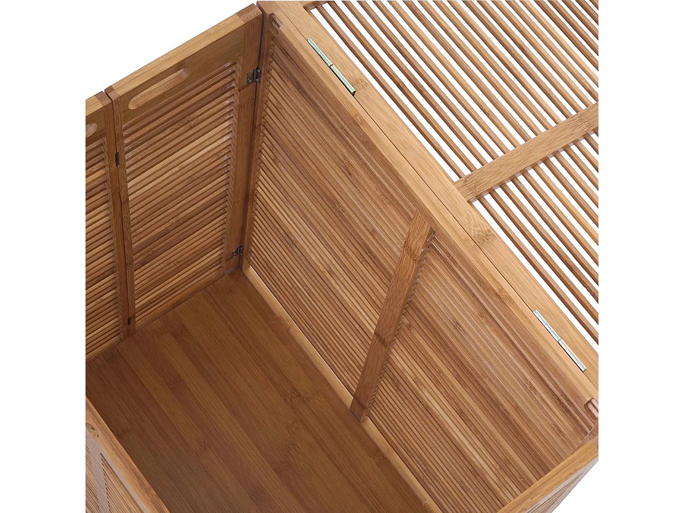 Wäschetruhe MCW-B18, Wäschebox Wäschekorb Wäschesammler, Bambus 61x50x35cm