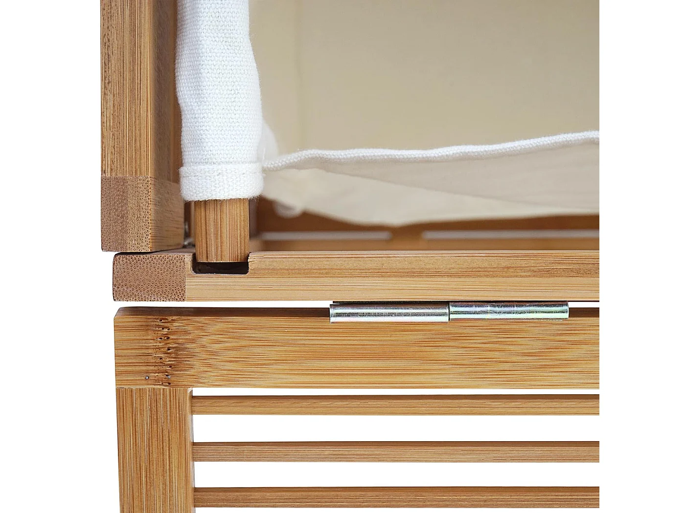 Wäschetruhe MCW-B18, Wäschebox Wäschekorb Wäschesammler, Bambus 61x50x35cm