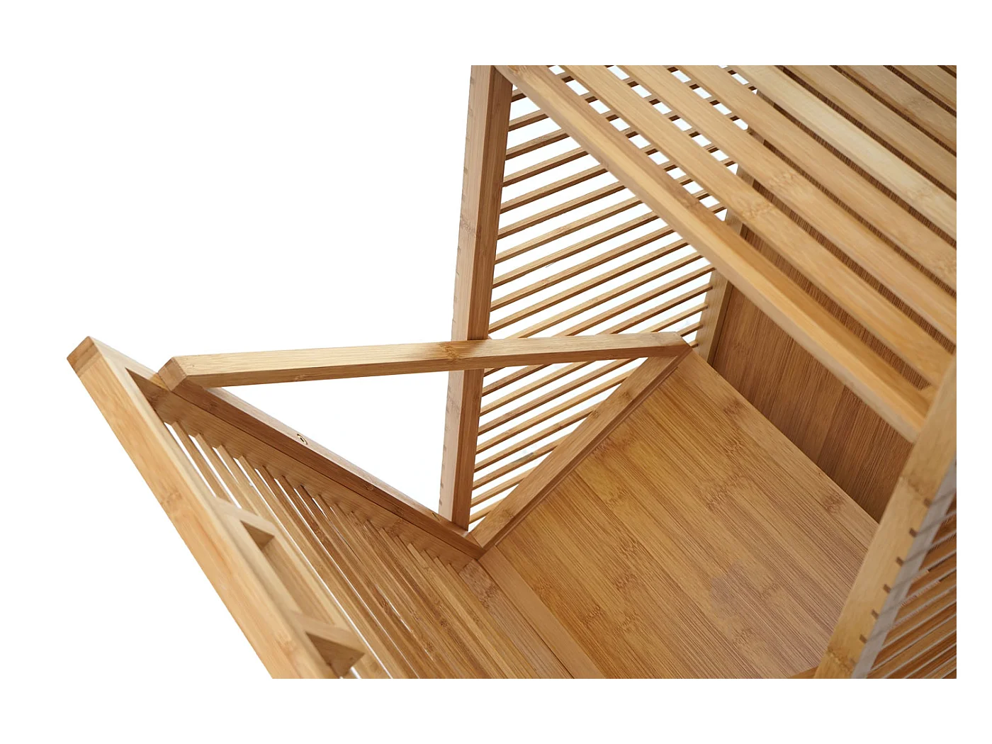 Étagère avec panier à linge MCW-B94 Bambou