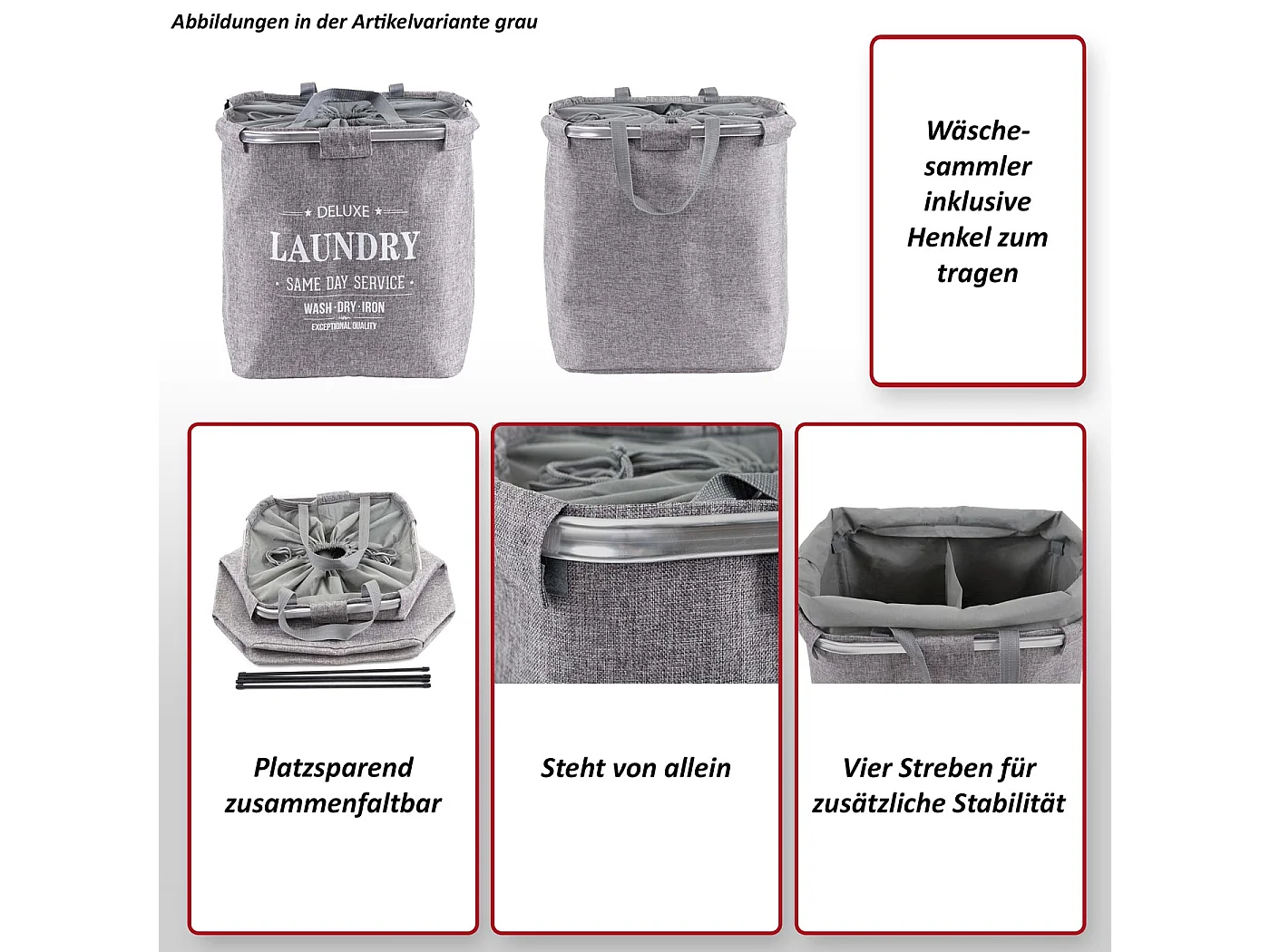 Collecteur de linge MCW-C34,  velours gris