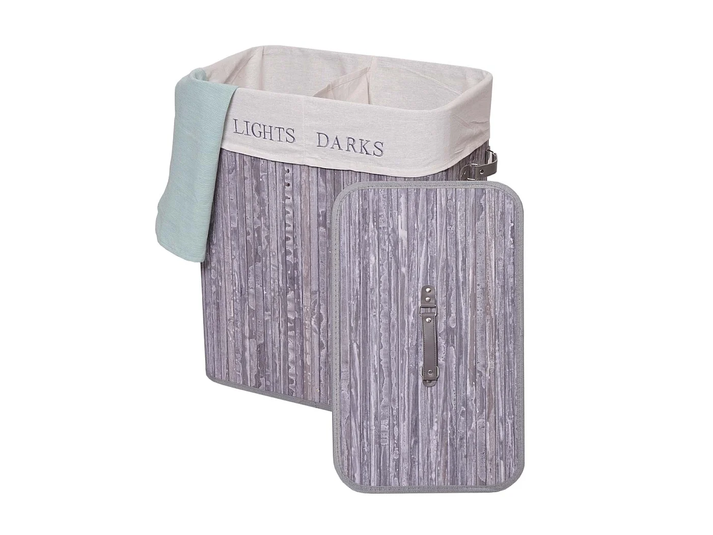 Wäschekorb MCW-C21, Grau-blau