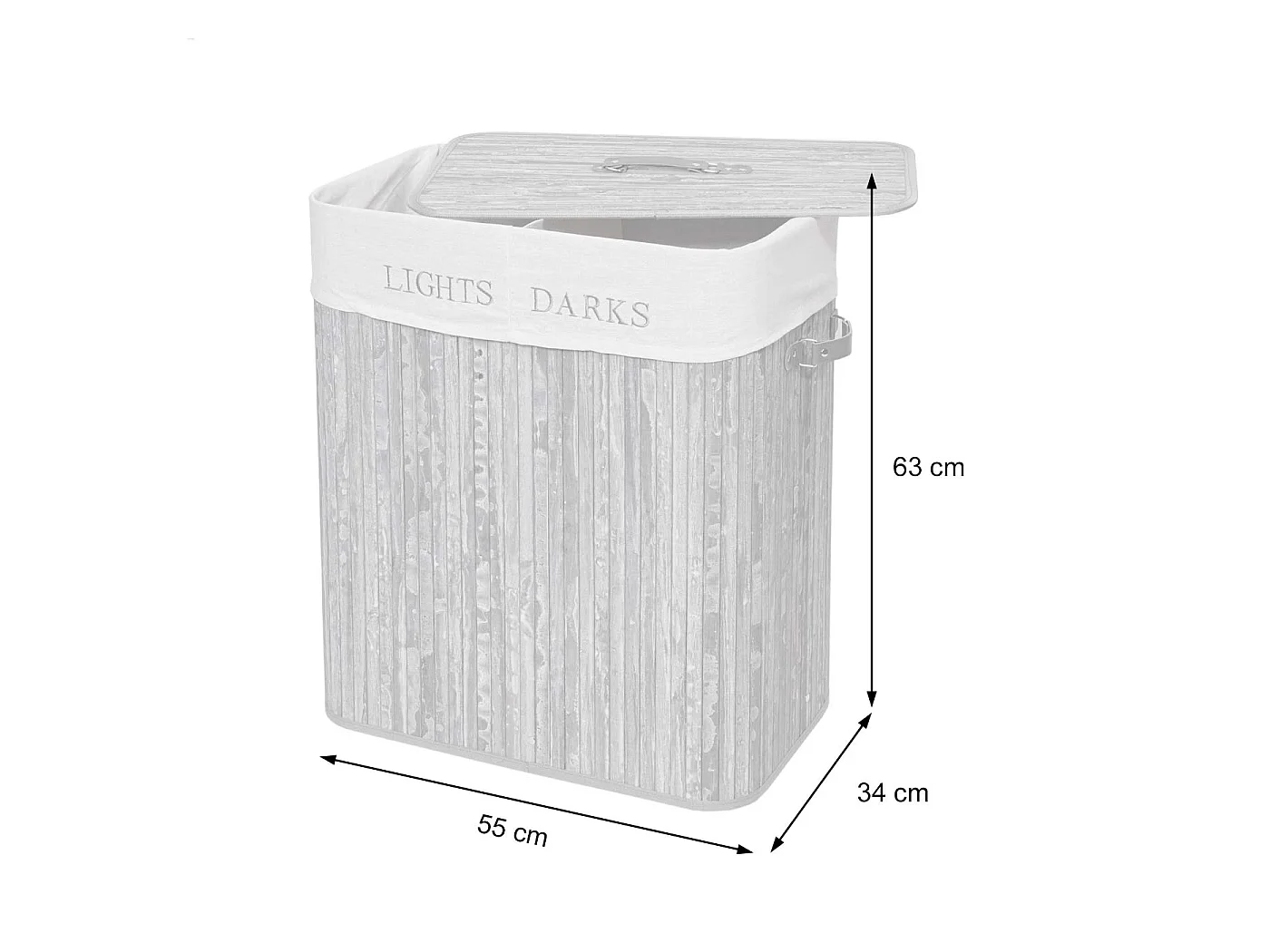 Wäschekorb MCW-C21, Grau-blau