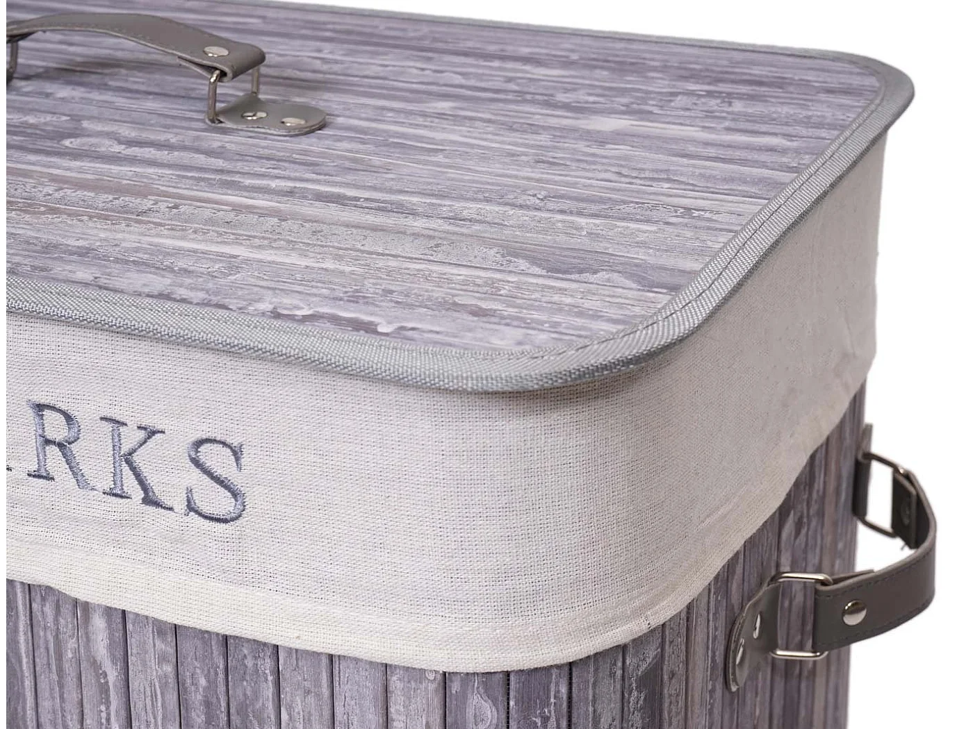 Wäschekorb MCW-C21, Grau-blau