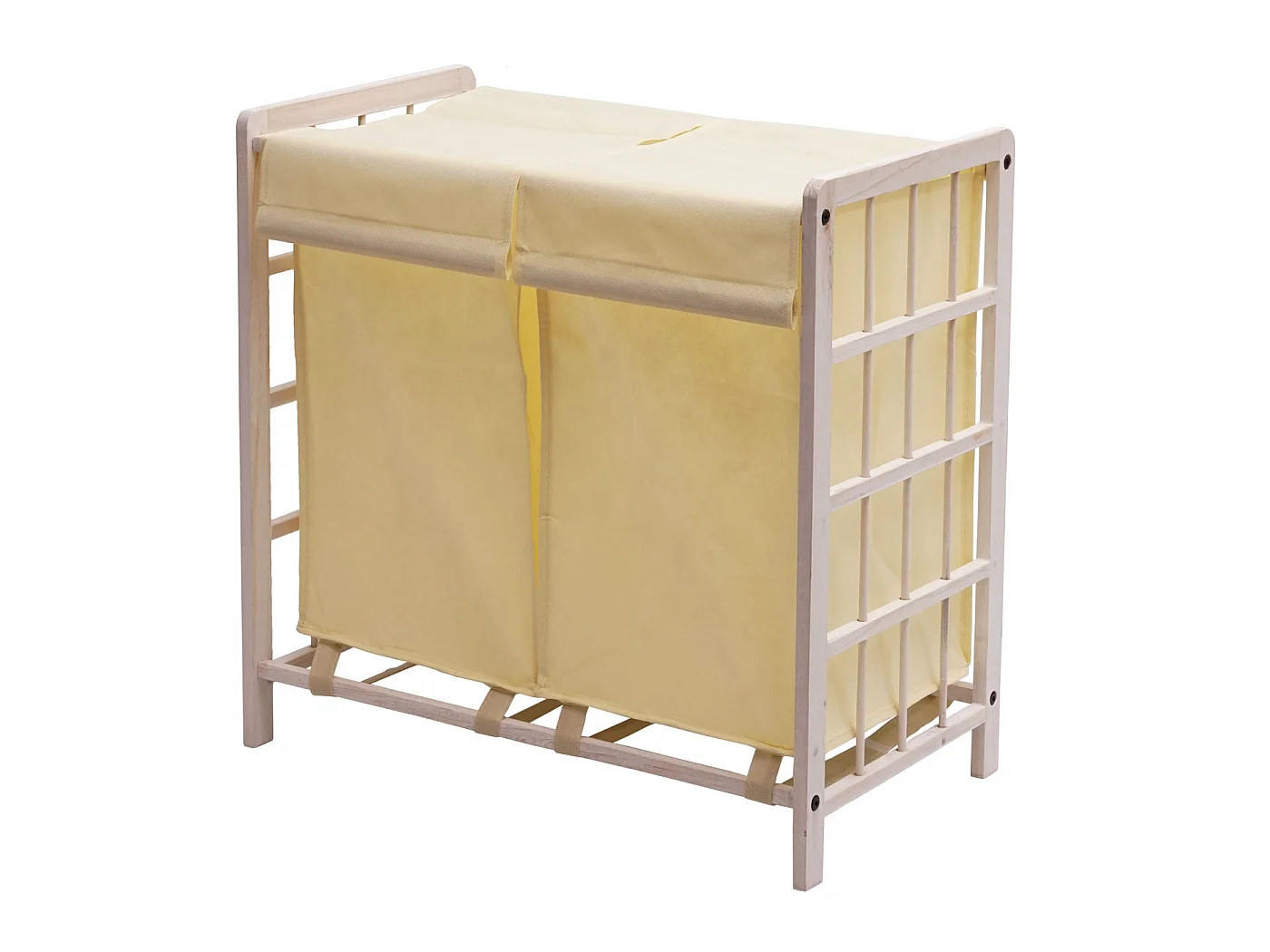 Colector de ropa MCW-B60,  blanco shabby, tapa crema
