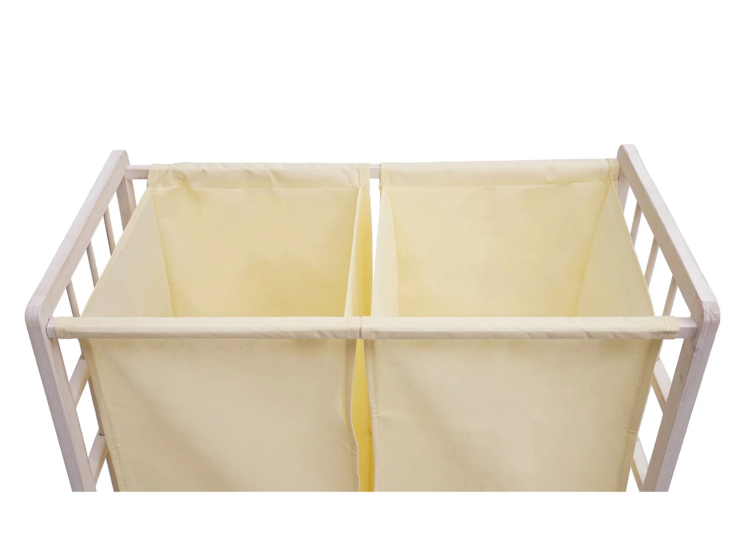 Colector de ropa MCW-B60,  blanco shabby, tapa crema