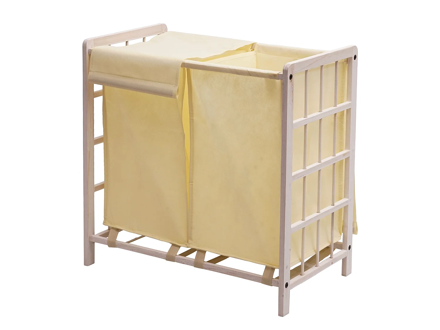 Wäschesammler MCW-B60, Shabby weiß, Bezug creme