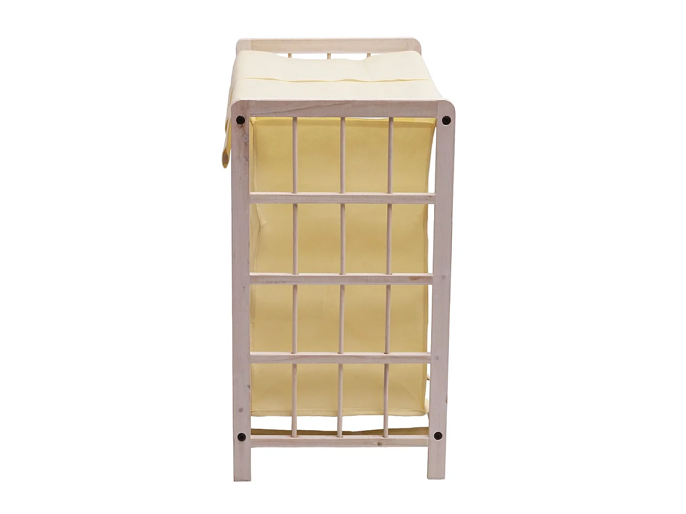 Wäschesammler MCW-B60, Shabby weiß, Bezug creme