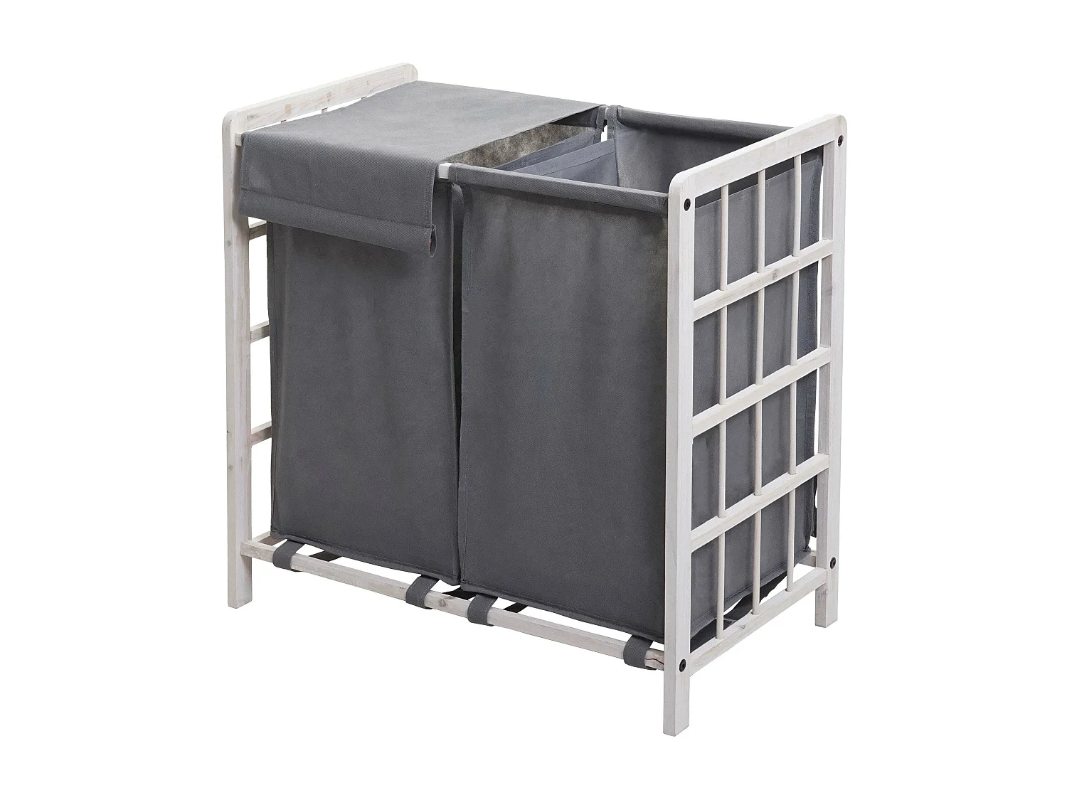 Wasverzamelaar MCW-B60,  shabby white, grijs deksel