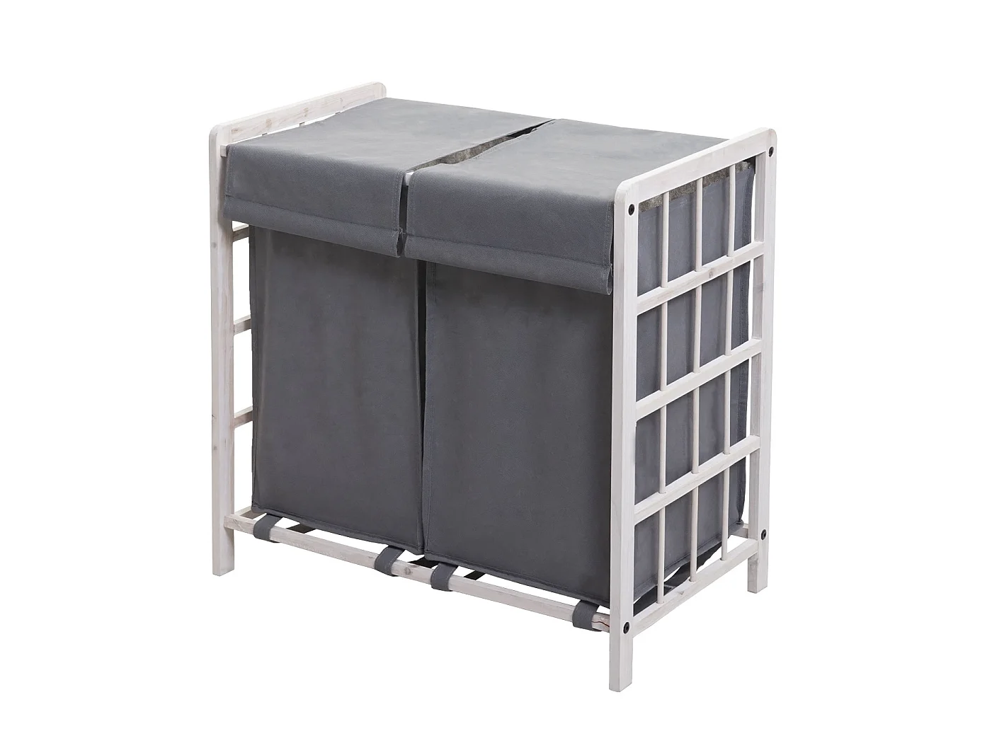 Wasverzamelaar MCW-B60,  shabby white, grijs deksel