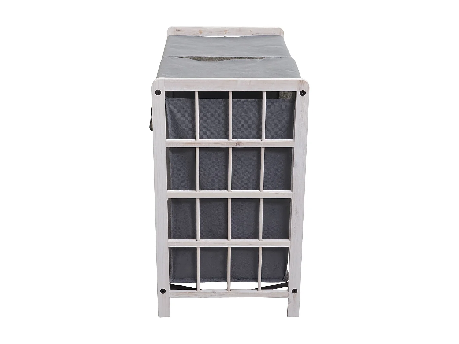 Laundry bin MCW-B60,  Shabby White, Grey Cover