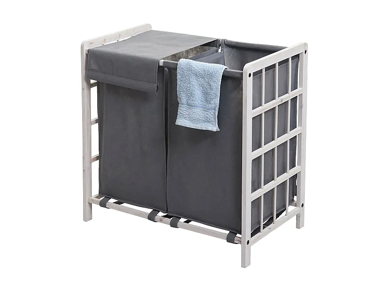 Collecteur de linge MCW-B60,  blanc miteux, couvercle gris